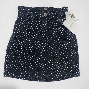 New! Berkshka grey denim with white polka dots high rise mini skirt
